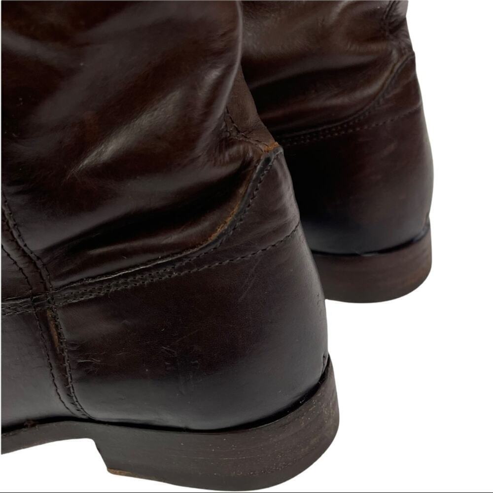 Frye Dark Brown Leather Melissa Western Tall Riding Boots  Size 5.5 Style 77167 - Picture 9 of 16
